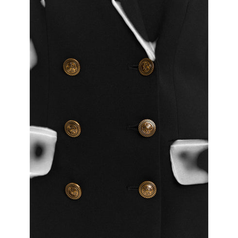 Blazer Donna doppiopetto, con patte, in misto viscosa